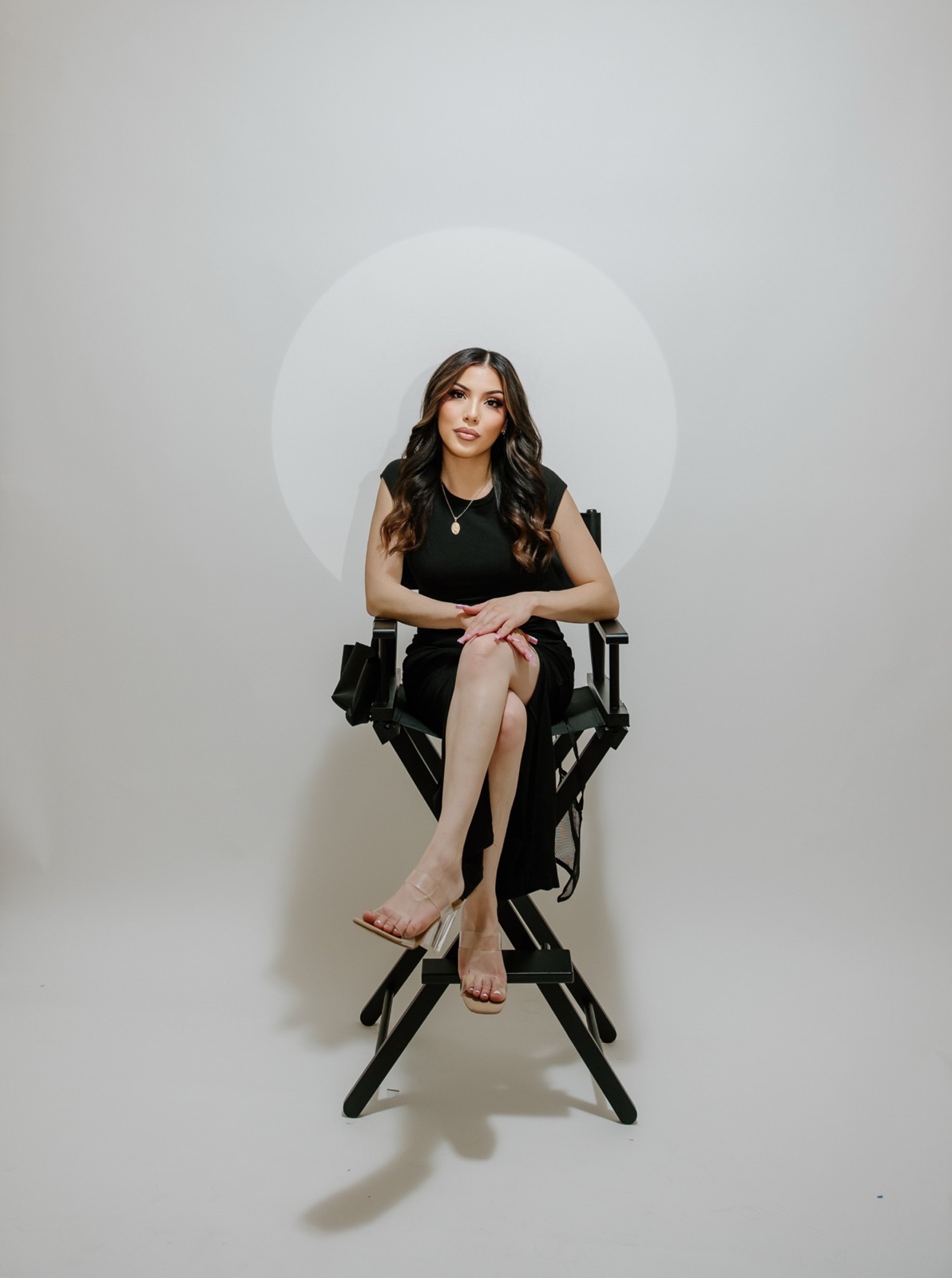 Ana seated in her makeup chair